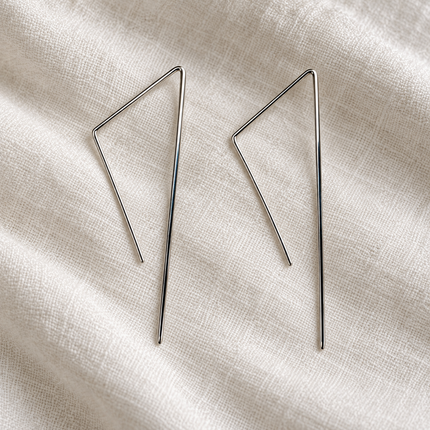 Angular Stick Earrings in Sterling Silver