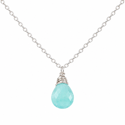 March Birthstone Necklace - Sterling Silver
