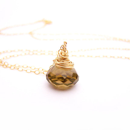 Smoky Topaz & 14k Gold Filled Necklace - As Worn by Stephanie Drapeau
