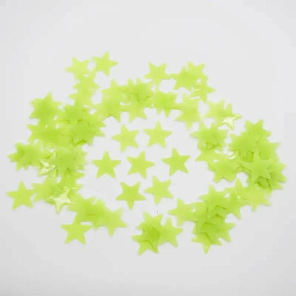 100-Pieces: Luminous Glow in the Dark Star Wall Stickers