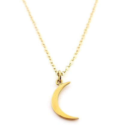Gold Moon Charm Necklace - 14k Gold Filled Jewelry