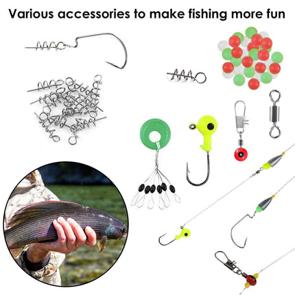 188-Pieces: Portable Fishing Accessory Kit with Tackle Box