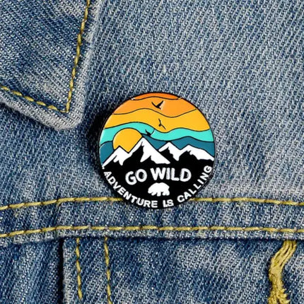 Go Wild Adventure Is Calling Hard Enamel Pin – Nature Lover Gift