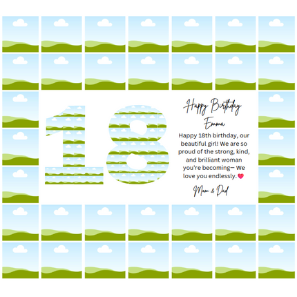 18th Birthday Milestone Photo Collage Template – Customizable Canva Design