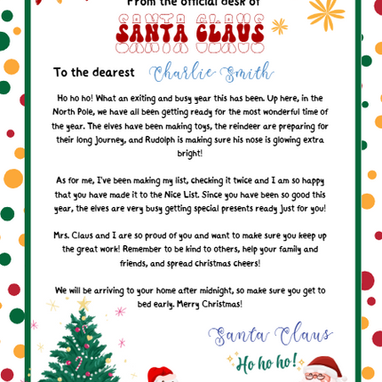 Santa Letter Bundle Canva Template – Nice List Certificate, Wish List & North Pole Envelopes