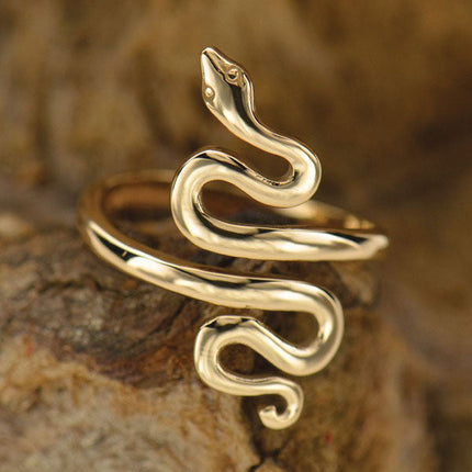 Adjustable Bronze Snake Ring – Ancient Symbolism & Mystical Charm