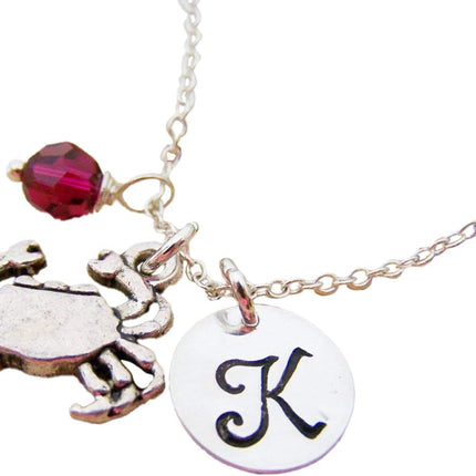 Crab Charm Necklace – Personalized Sterling Silver Jewelry