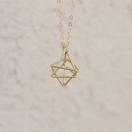 Gold Merkaba Necklace – 18" Gold Filled Chain