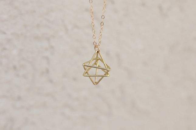 Gold Merkaba Necklace – 18" Gold Filled Chain