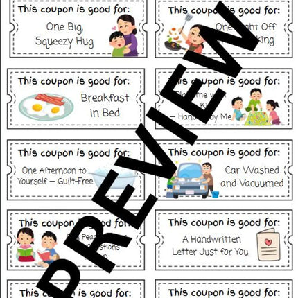 DIY Mom's Coupon Book – Printable Gift from Kids