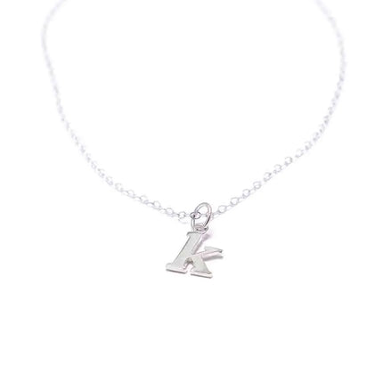 Tiny Typewriter Initial Necklace – Choose Your Letter, Sterling Silver Charm on 16" Chain