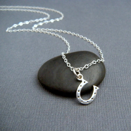Tiny Horseshoe Necklace – Sterling Silver Charm on 18" Chain