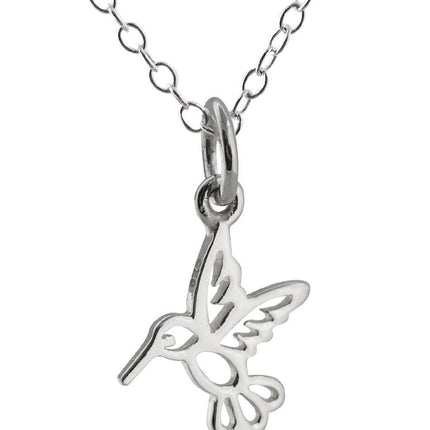 Tiny Hummingbird Necklace – 925 Sterling Silver Charm on 16" Chain