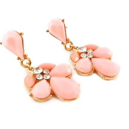 Sparkling Pink Drop Earrings - CZ Earrings