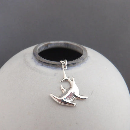 Hammerhead Shark Necklace – Sterling Silver Ocean Charm on 18" Chain