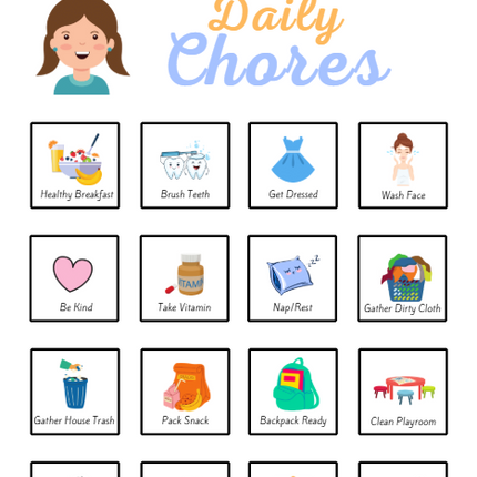 Editable Kids Chore Chart – Canva Template with 100+ Printable Visual Task Cards