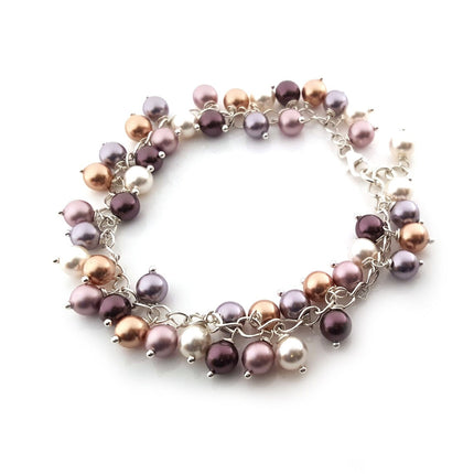 Swarovski Crystal Glass Pearl Cluster Romantic Bracelet