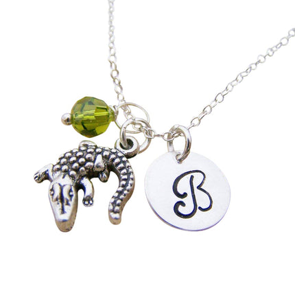 Alligator Charm Necklace – Personalized Sterling Silver Jewelry