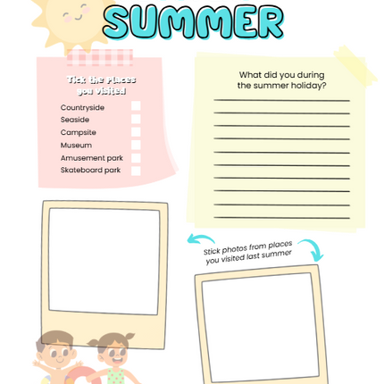 Summer Activity Book for Kids – 50-Page Canva Template with Coloring, Puzzles & Journal Prompts