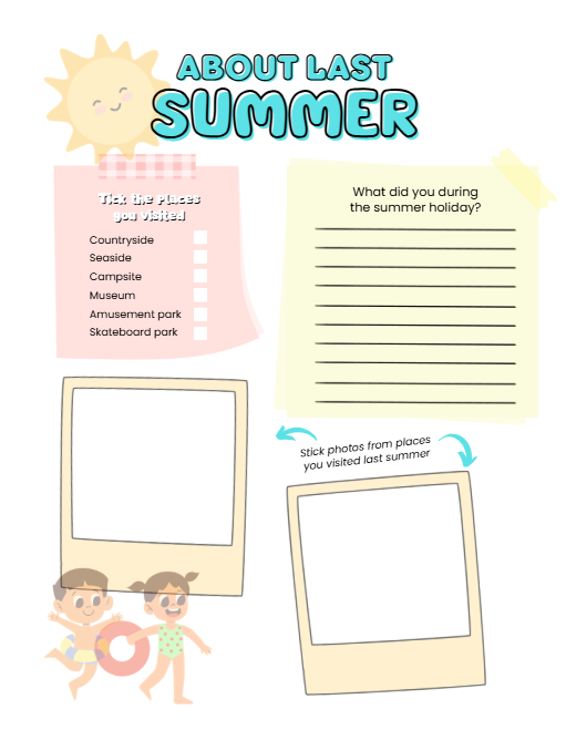 Summer Activity Book for Kids – 50-Page Canva Template with Coloring, Puzzles & Journal Prompts