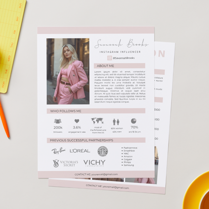 Influencer Media Kit Canva Template – Instant Download
