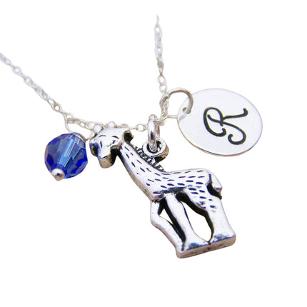 Giraffe Charm Necklace – Personalized Sterling Silver