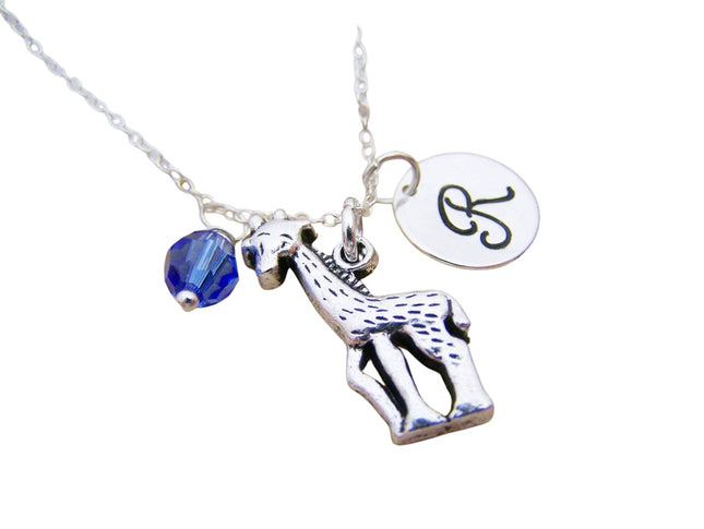 Giraffe Charm Necklace – Personalized Sterling Silver