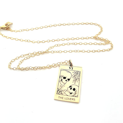 The Lovers Tarot Card Necklace – 14k Gold Filled