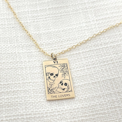 The Lovers Tarot Card Necklace – 14k Gold Filled
