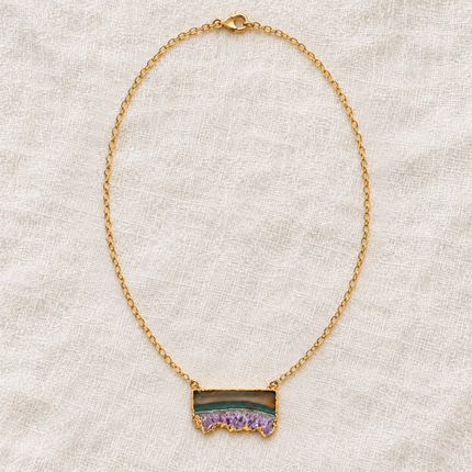 Amethyst Geode Slice Necklace