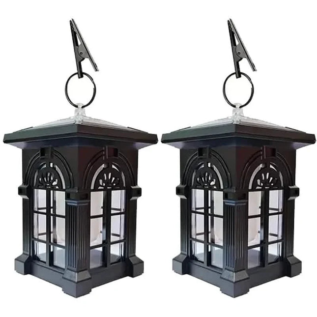 2-Pack: IP65 Waterproof Solar Outdoor Lights With Flickering Flame