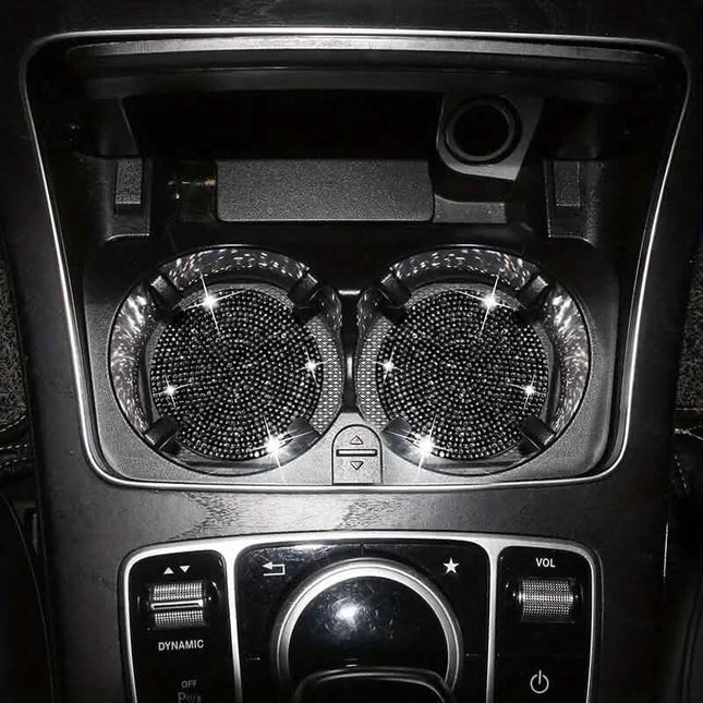 2-Pack: Shimmering Diamond Car Cup Mats