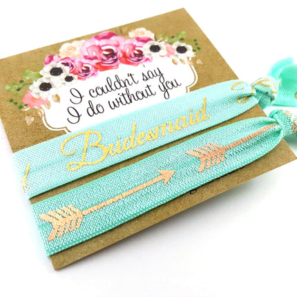 Bridesmaid or Maid of Honor Hair Ties Set - Wedding Party Gift