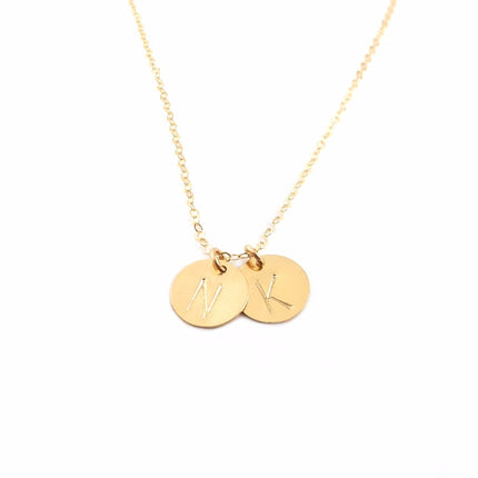 Small Initial Disc Necklace – Personalized Gold or Silver Necklace