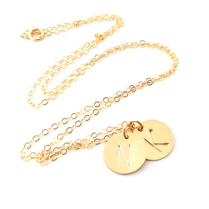 Small Initial Disc Necklace – Personalized Gold or Silver Necklace