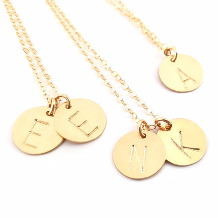 Small Initial Disc Necklace – Personalized Gold or Silver Necklace