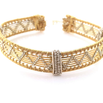 As Gifted at the Golden Globes – Chevron & Braided Mixed Metal Bracelet