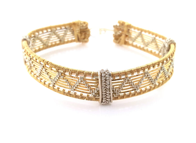 As Gifted at the Golden Globes – Chevron & Braided Mixed Metal Bracelet