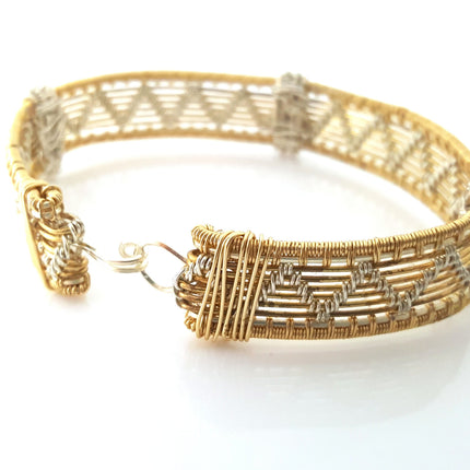 As Gifted at the Golden Globes – Chevron & Braided Mixed Metal Bracelet
