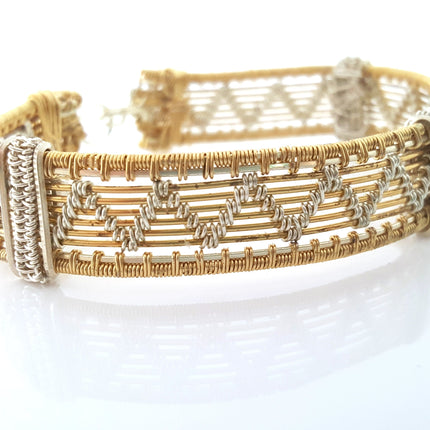 As Gifted at the Golden Globes – Chevron & Braided Mixed Metal Bracelet