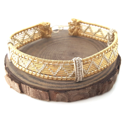 As Gifted at the Golden Globes – Chevron & Braided Mixed Metal Bracelet