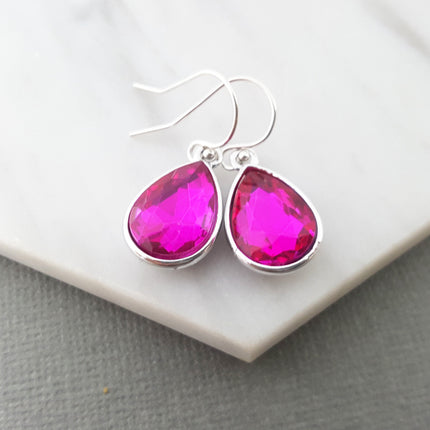October Birthstone Earrings - Crystal Teardrop Earrings