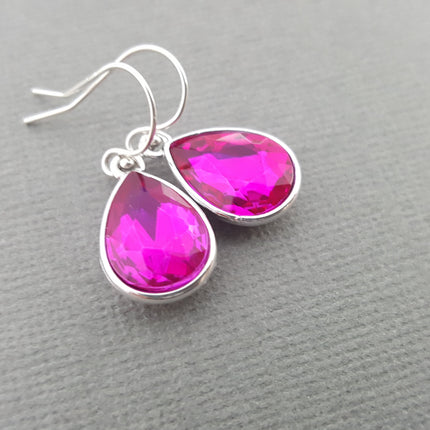 October Birthstone Earrings - Crystal Teardrop Earrings