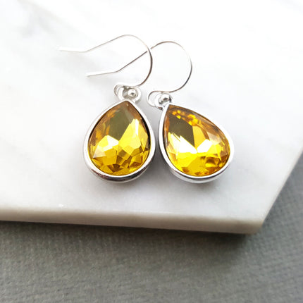 November Birthstone Earrings - Crystal Teardrop Earrings