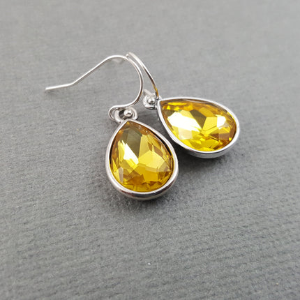 November Birthstone Earrings - Crystal Teardrop Earrings