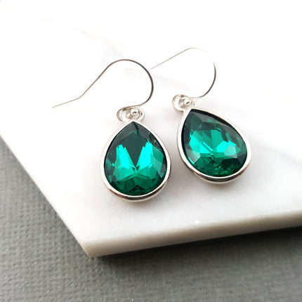 May Birthstone Earrings - Crystal Teardrop Earrings