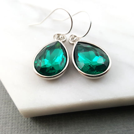 May Birthstone Earrings - Crystal Teardrop Earrings