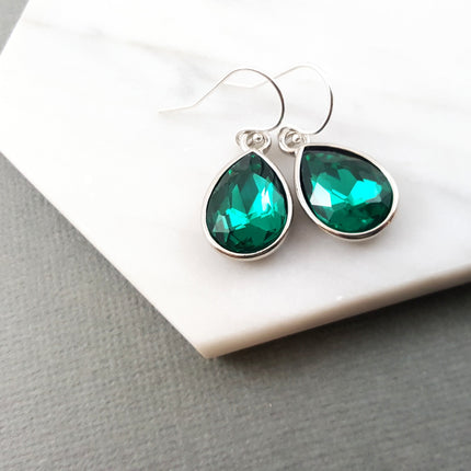 May Birthstone Earrings - Crystal Teardrop Earrings