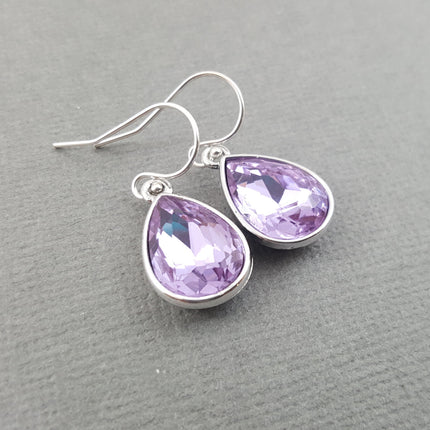 June Birthstone Earrings - Crystal Teardrop Earrings