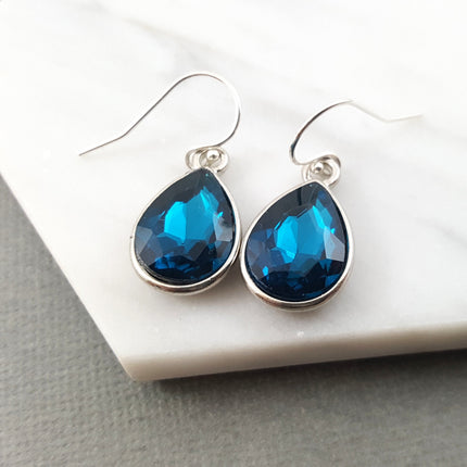 December Birthstone Earrings - Crystal Teardrop Earrings